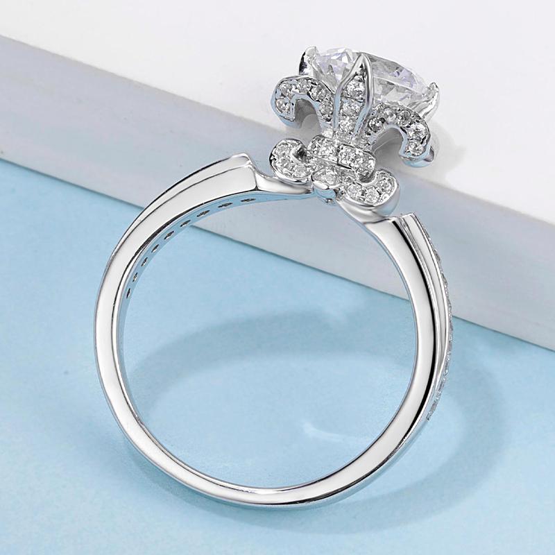 925 Silver Sterling Classic Round Cut CZ Pave Ring