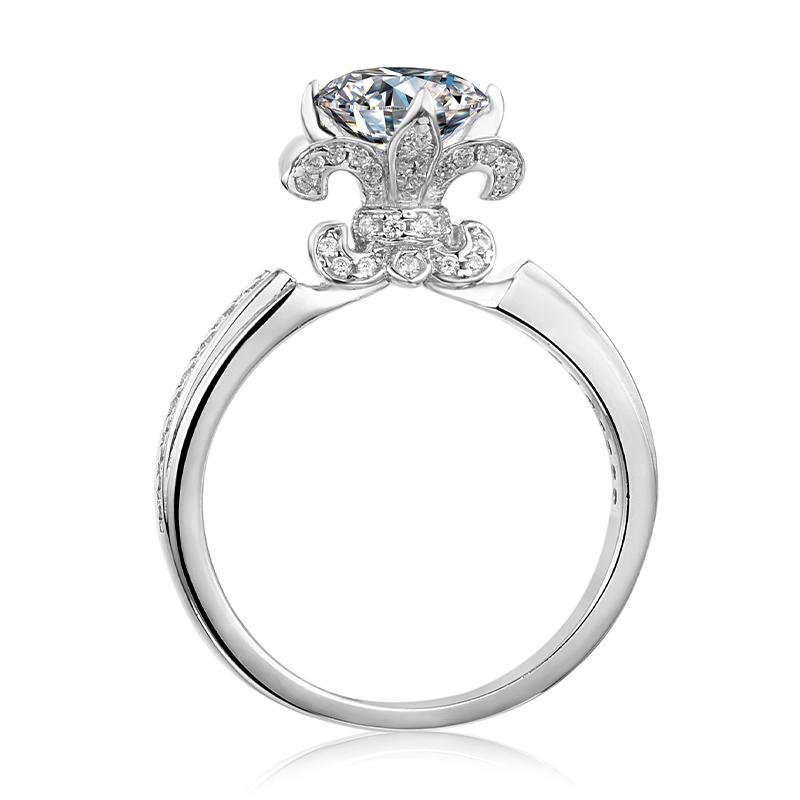 925 Silver Sterling Classic Round Cut CZ Pave Ring