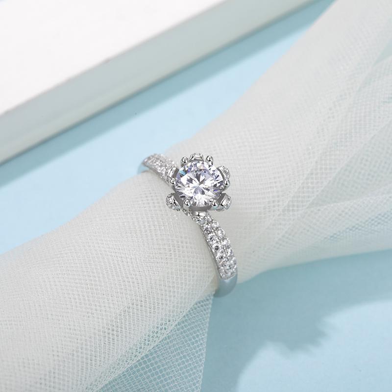 925 Silver Sterling Classic Round Cut CZ Ring