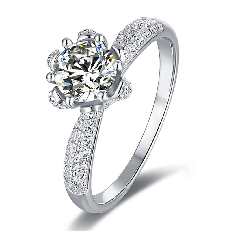 925 Silver Sterling Classic Round Cut CZ Ring