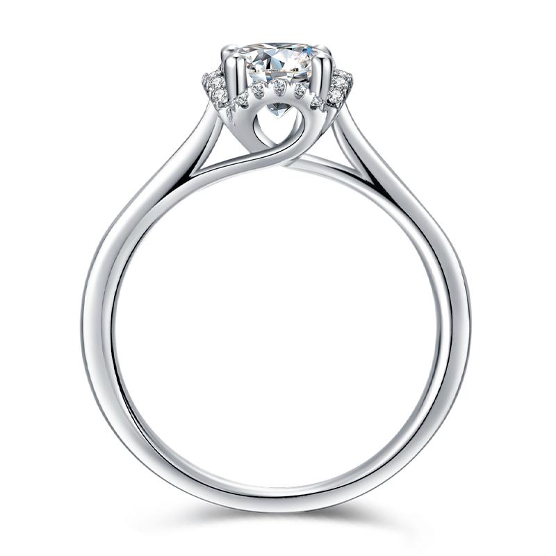 925 Sterling Silver Classic Round Cut CZ Halo Ring