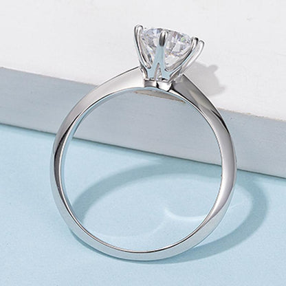 925 Sterling Silver Classic Round Cut CZ Solitaire Ring