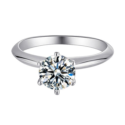 925 Sterling Silver Classic Round Cut CZ Solitaire Ring