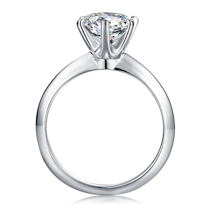 925 Sterling Silver Classic Round Cut CZ Solitaire Ring