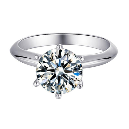 925 Sterling Silver Classic Round Cut CZ Solitaire Ring