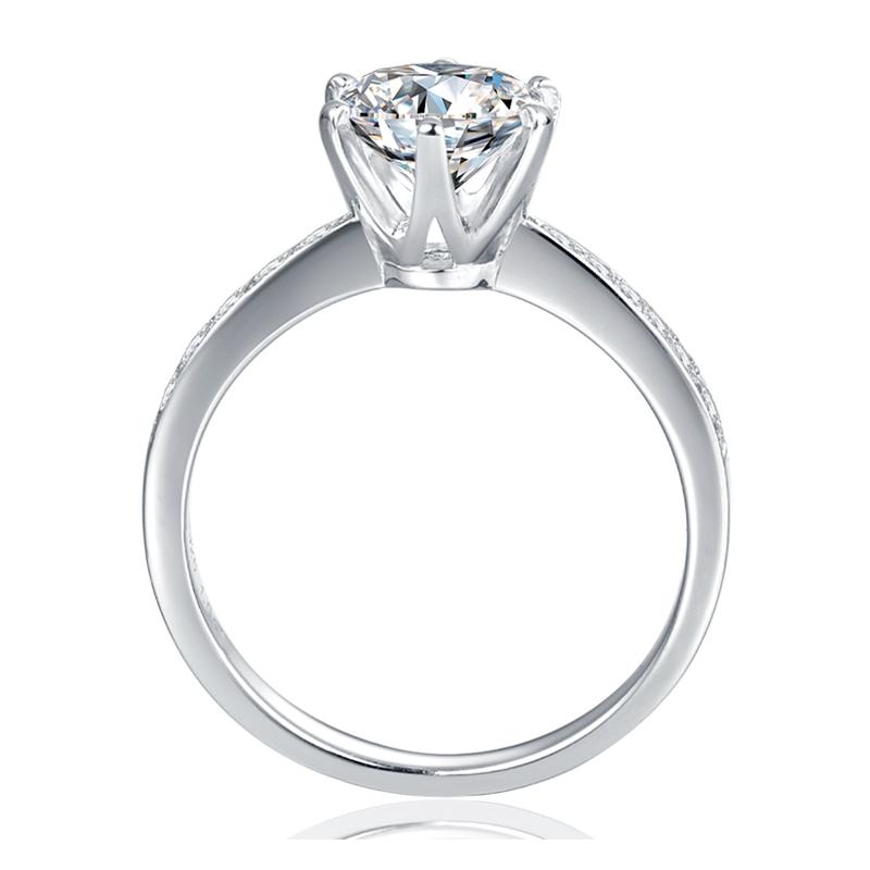 925 Silver Sterling Classic Round Cut CZ Pave Ring