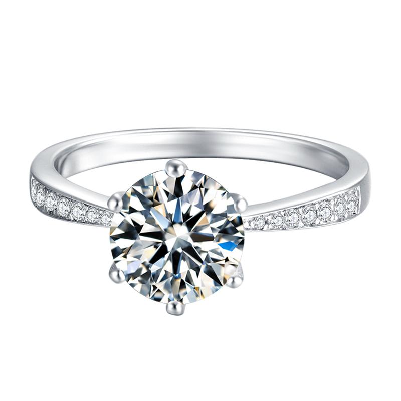 925 Silver Sterling Classic Round Cut CZ Pave Ring