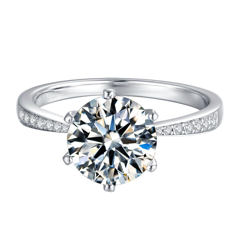 925 Silver Sterling Classic Round Cut CZ Pave Ring