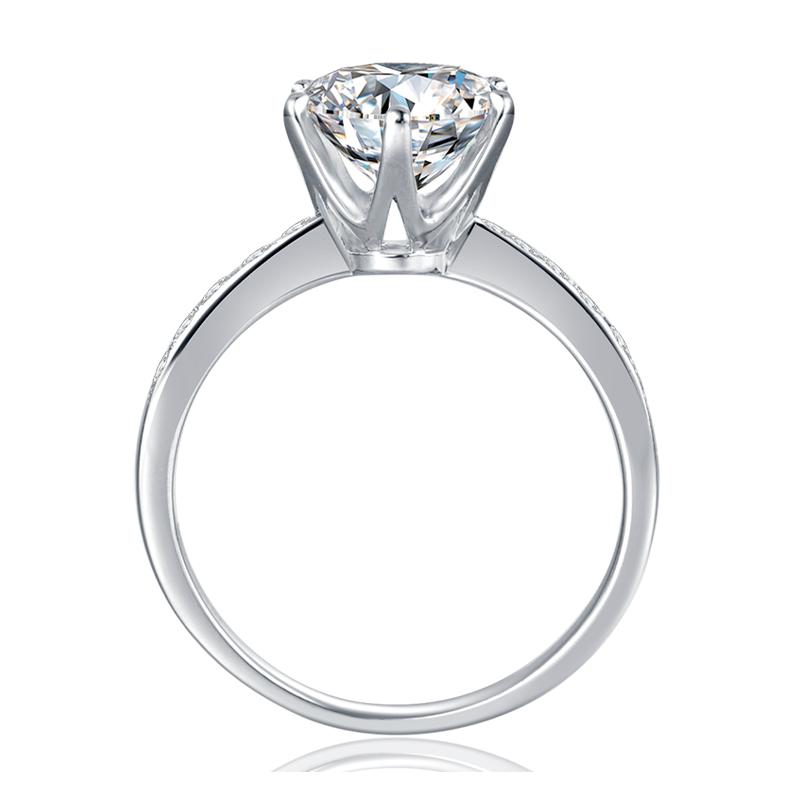 925 Silver Sterling Classic Round Cut CZ Pave Ring