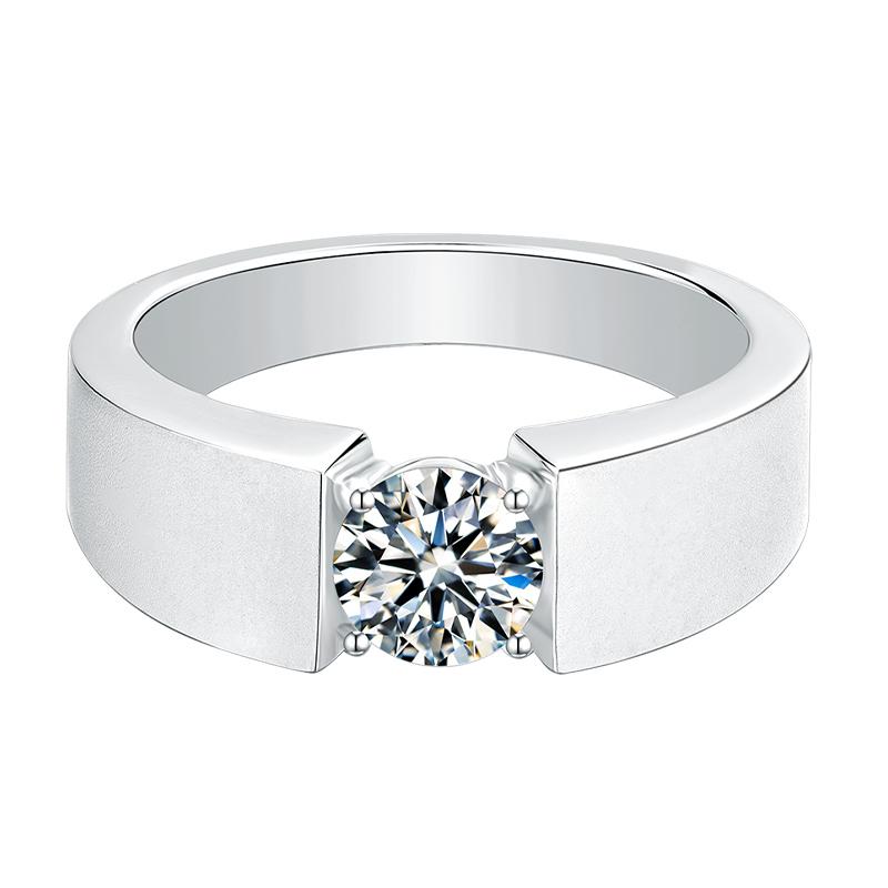 925 Sterling Silver Classic Round Cut CZ Solitaire Men Ring