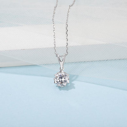 925 Sterling Silver Classic Brilliant Round CZ Pendant Necklace