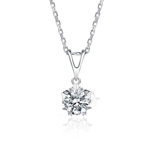 925 Sterling Silver Classic Brilliant Round CZ Pendant Necklace