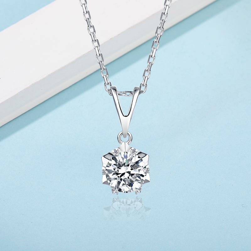 925 Sterling Silver Classic Brilliant Round CZ Pendant Necklace