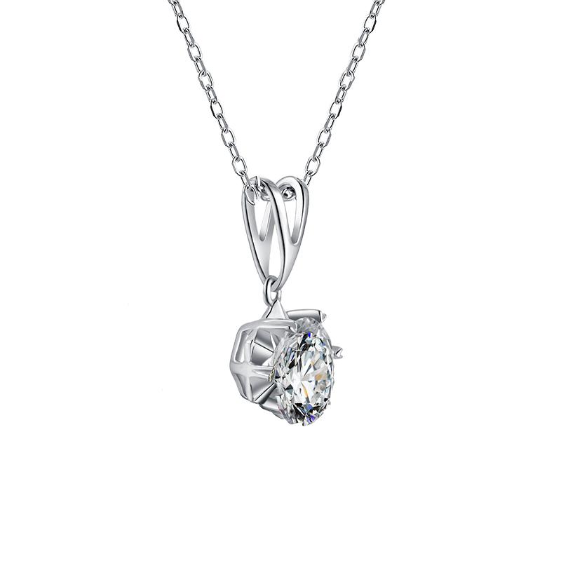 925 Sterling Silver Classic Brilliant Round CZ Pendant Necklace