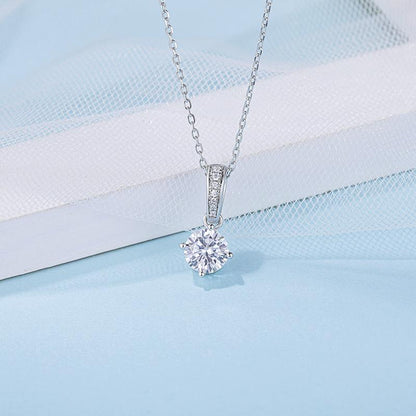 925 Sterling Silver Classic Brilliant Round CZ Pendant Necklace