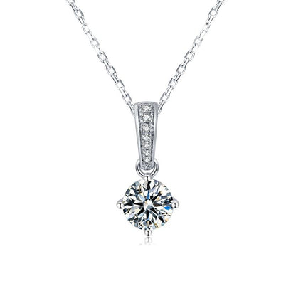 925 Sterling Silver Classic Brilliant Round CZ Pendant Necklace