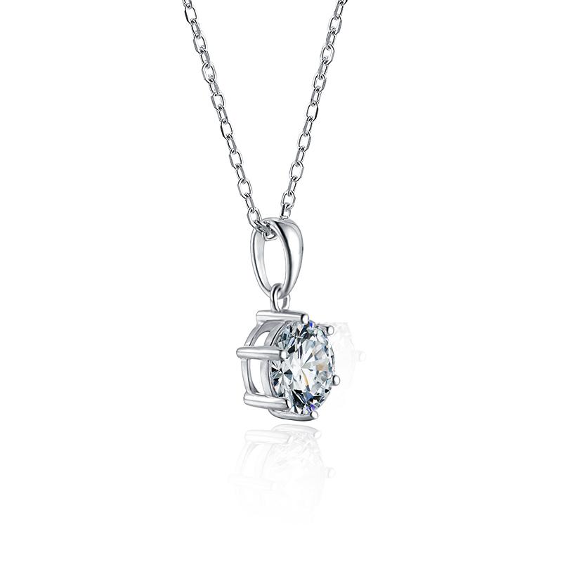 925 Sterling Silver Classic Brilliant Round CZ Pendant Necklace