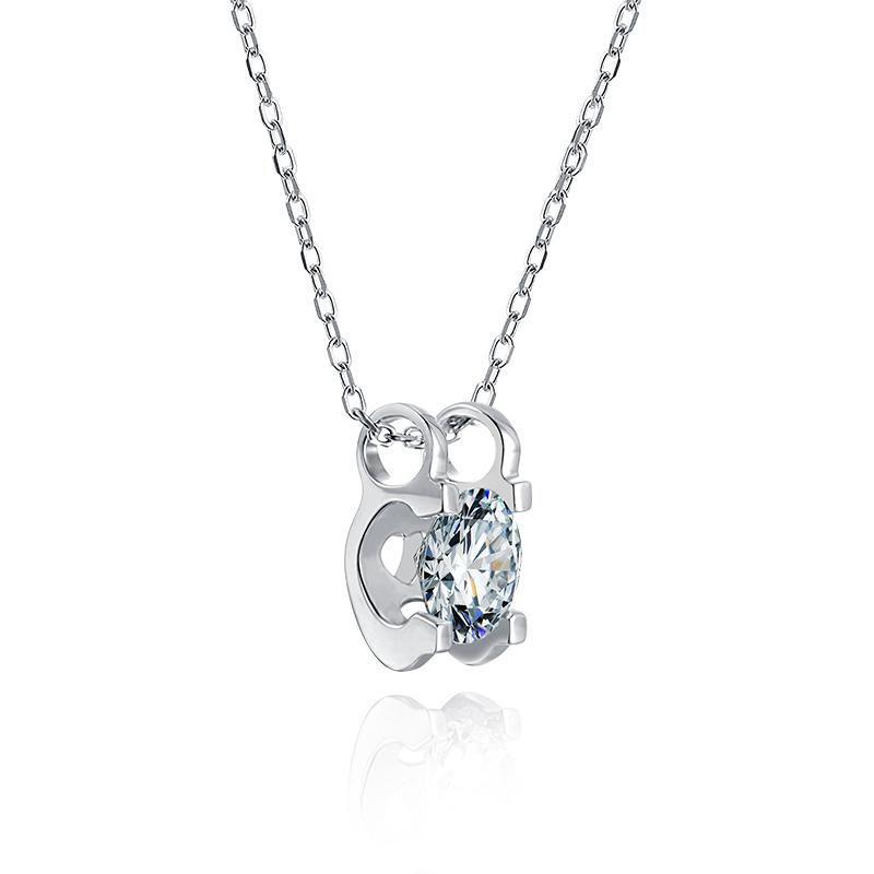 925 Sterling Silver Classic Brilliant Round CZ Pendant Necklace