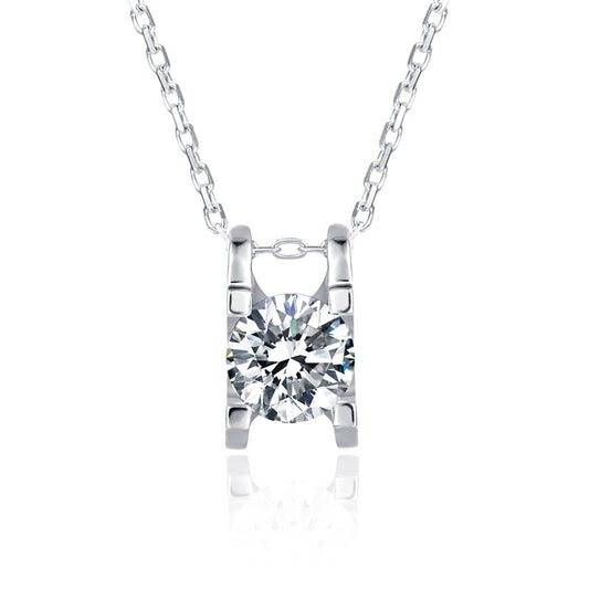 925 Sterling Silver Classic Brilliant Round CZ Pendant Necklace