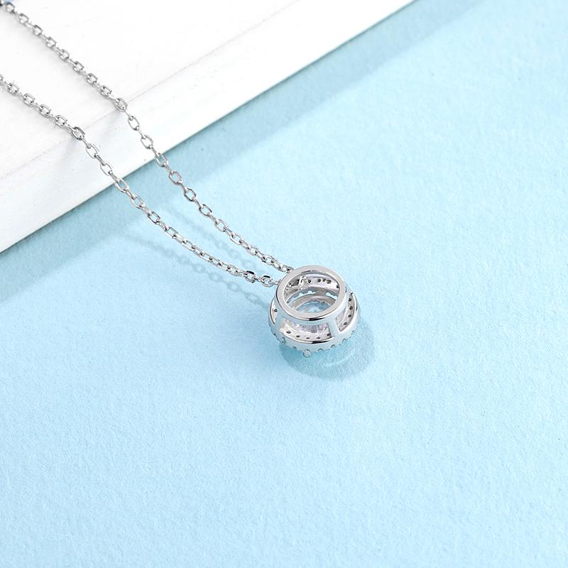 925 Sterling Silver Classic Brilliant Round CZ Pendant Necklace