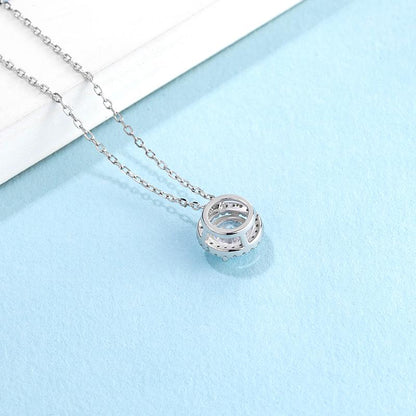 925 Sterling Silver Classic Brilliant Round CZ Pendant Necklace