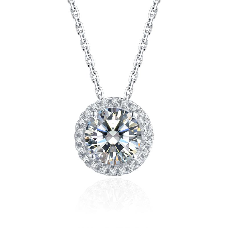 925 Sterling Silver Classic Brilliant Round CZ Pendant Necklace