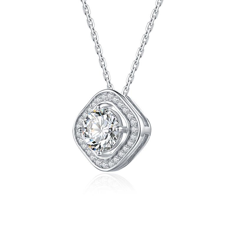 925 Sterling Silver Classic Brilliant Round CZ Pendant Necklace