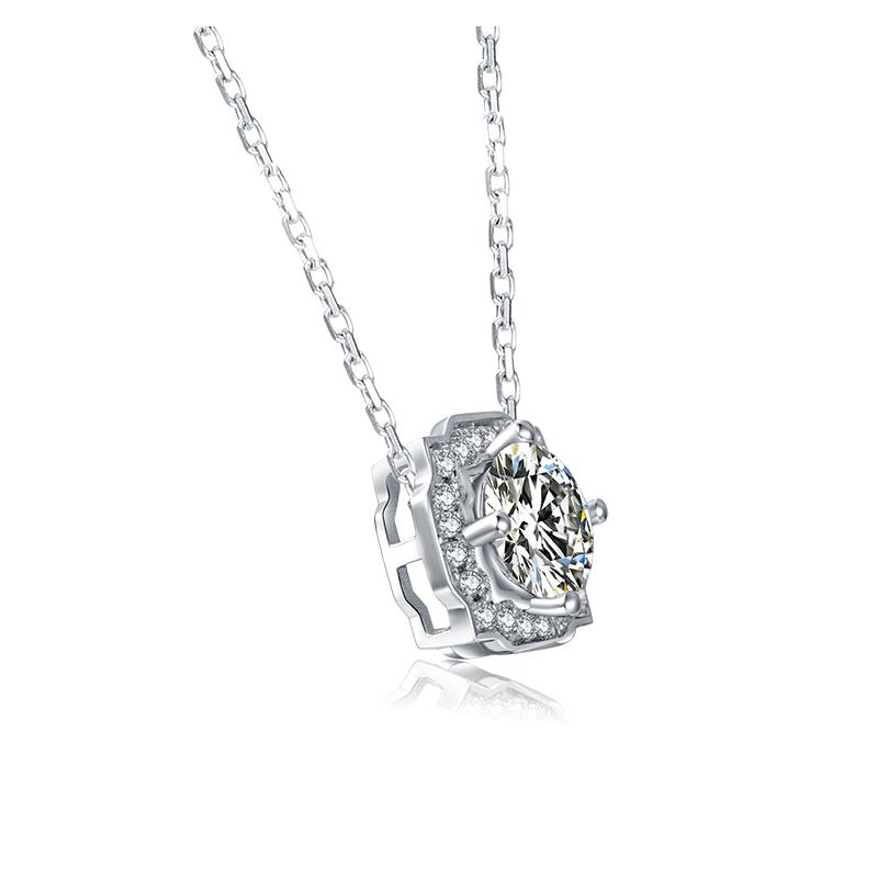 925 Sterling Silver Classic Brilliant Round CZ Pendant Necklace