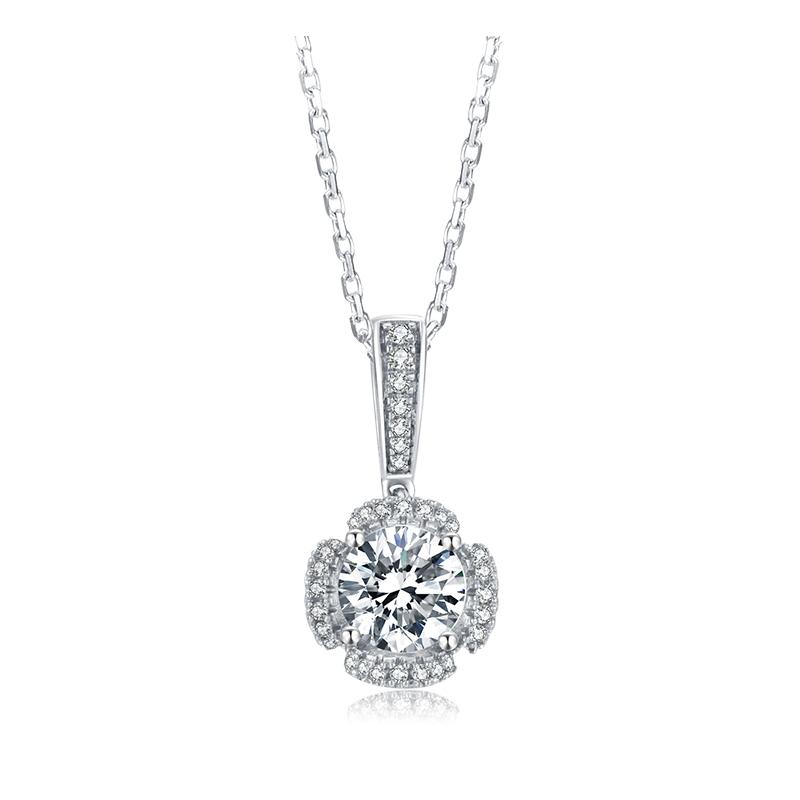 925 Sterling Silver Classic Brilliant Round CZ Pendant Necklace