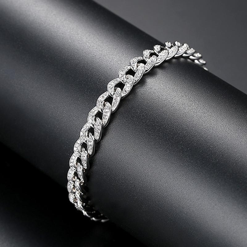 925 Sterling Silver Round Cut Created Diamond Fashion Twisted Piece Bracelet