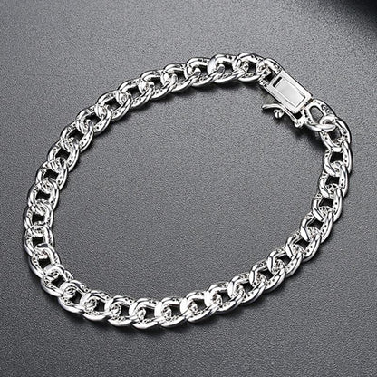 925 Sterling Silver Round Cut Created Diamond Fashion Twisted Piece Bracelet