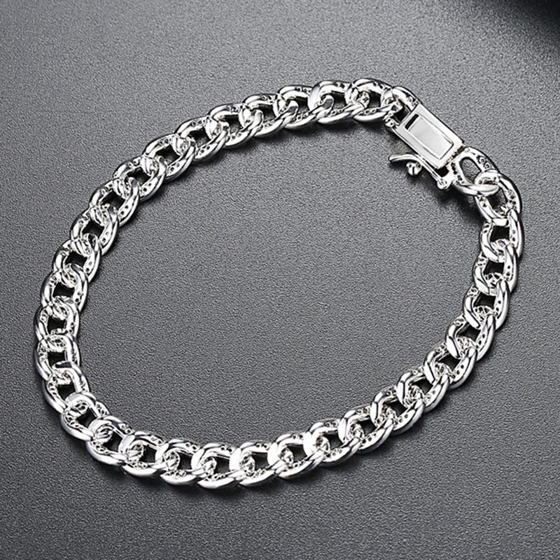 925 Sterling Silver Round Cut Created Diamond Fashion Twisted Piece Bracelet