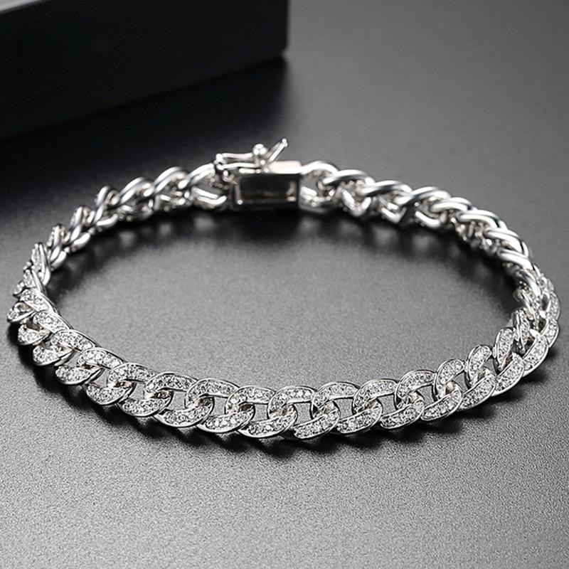 925 Sterling Silver Round Cut Created Diamond Fashion Twisted Piece Bracelet