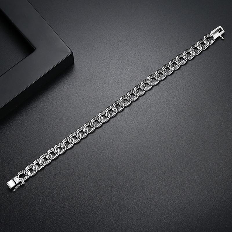 925 Sterling Silver Round Cut Created Diamond  Thick Fashion Twist Bracelet