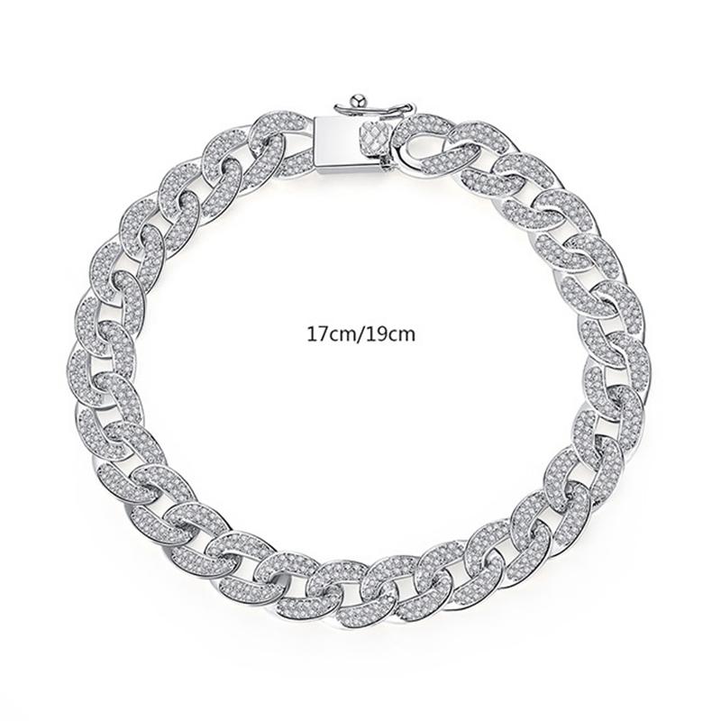 925 Sterling Silver Round Cut Created Diamond  Thick Fashion Twist Bracelet