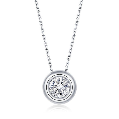 925 Sterling Silver Classic Round Cut CZ Necklace