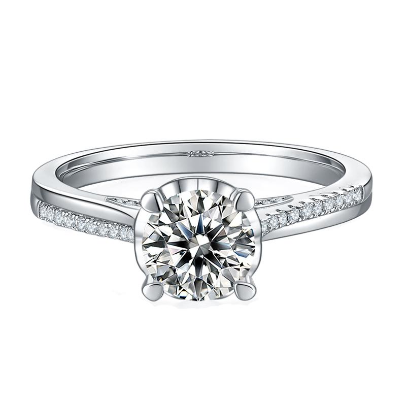 925 Sterling Silver Classic Round Cut CZ Pave Ring