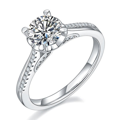 925 Sterling Silver Classic Round Cut CZ Pave Ring