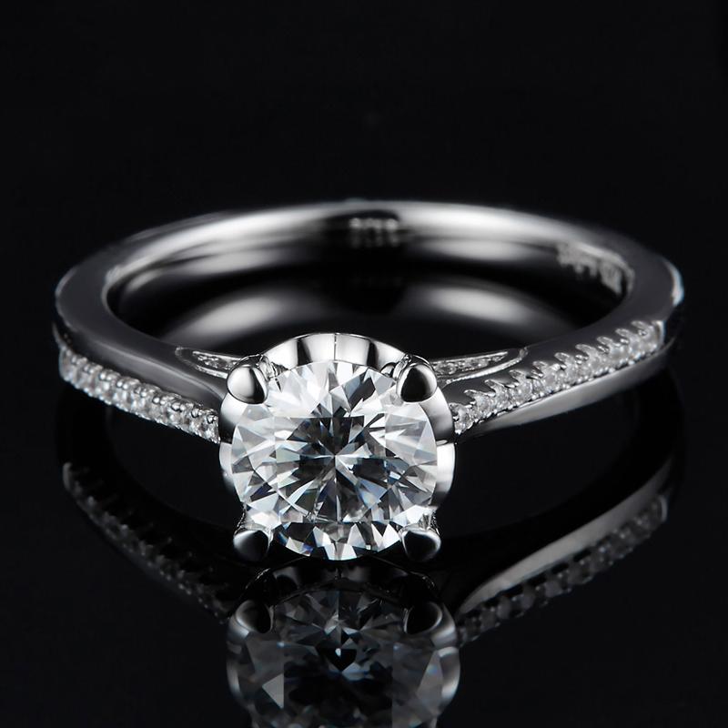 925 Sterling Silver Classic Round Cut CZ Pave Ring