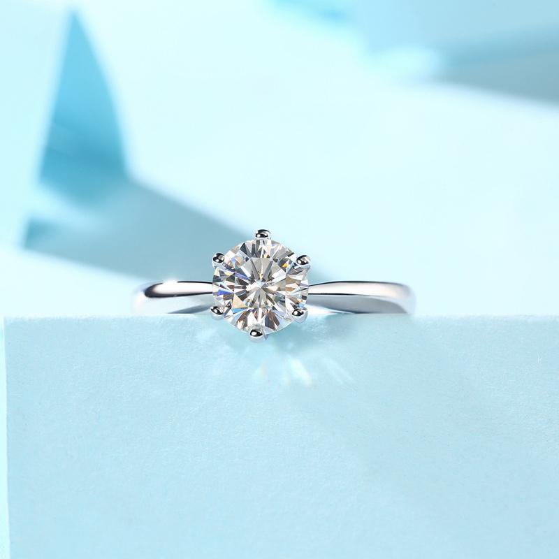 925 Sterling Silver Round Cut CZ Solitaire Ring