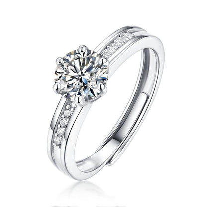 925 Sterling Silver Classic Round Cut Semi Pave CZ Ring