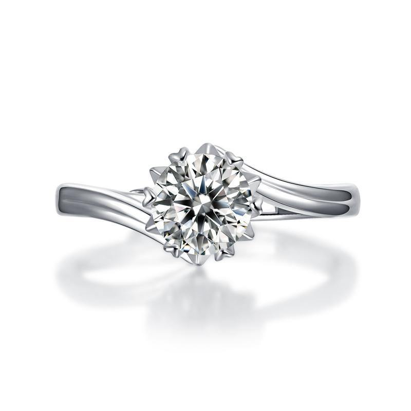 925 Sterling Silver Round Cut Solitaire CZ Ring