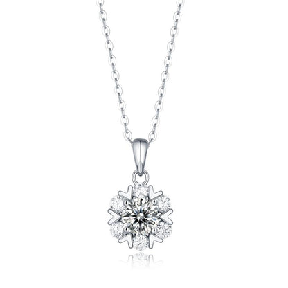 925 Sterling Silver Round Cut CZ Necklace