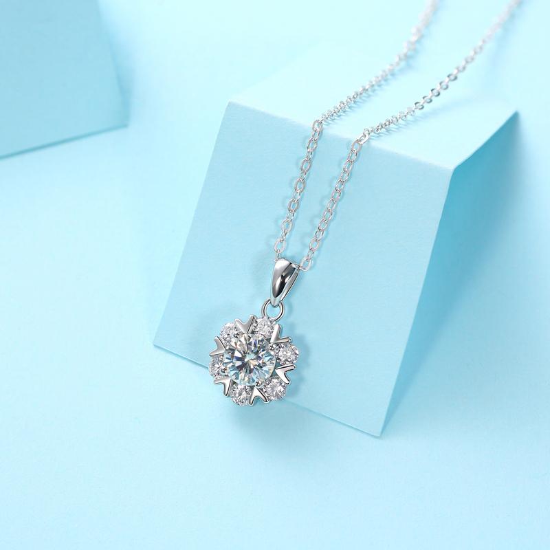 925 Sterling Silver Round Cut CZ Necklace