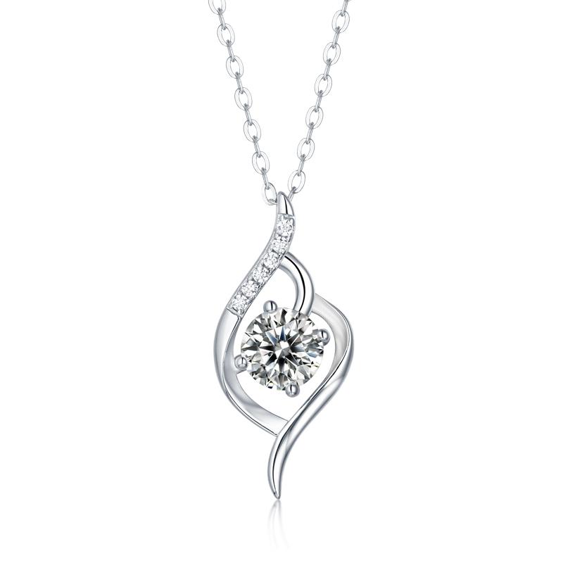 925 Sterling Silver Classic Round Cut CZ Diamond Pendant Necklace