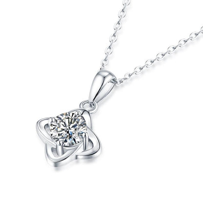 925 Sterling Silver Round Cut CZ Diamond Pendant Necklace