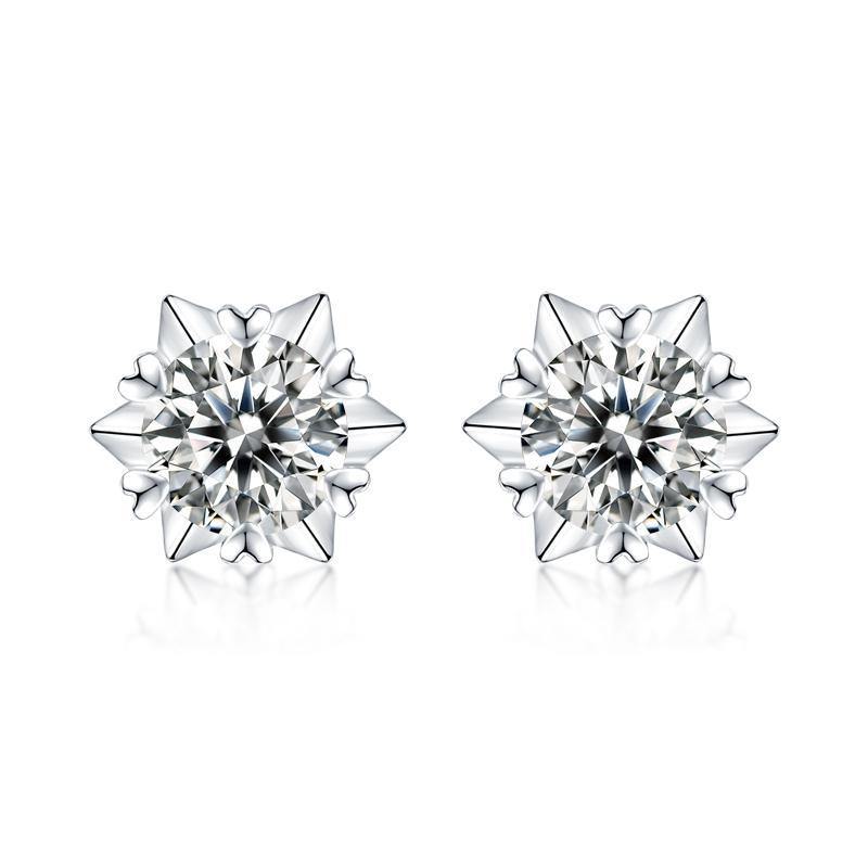 925 Sterling Silver Round Cut Cubic Zirconia Stud Earrings