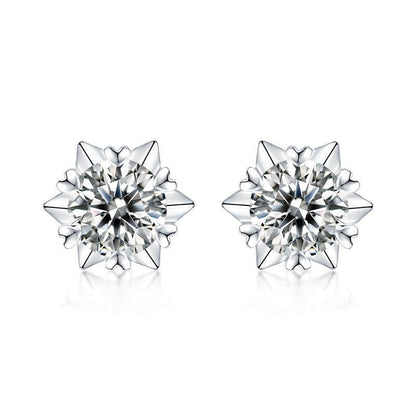 925 Sterling Silver Round Cut Cubic Zirconia Stud Earrings