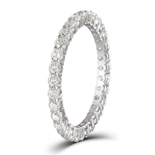 925 Silver Sterling Round Cut CZ Full Eternity Band