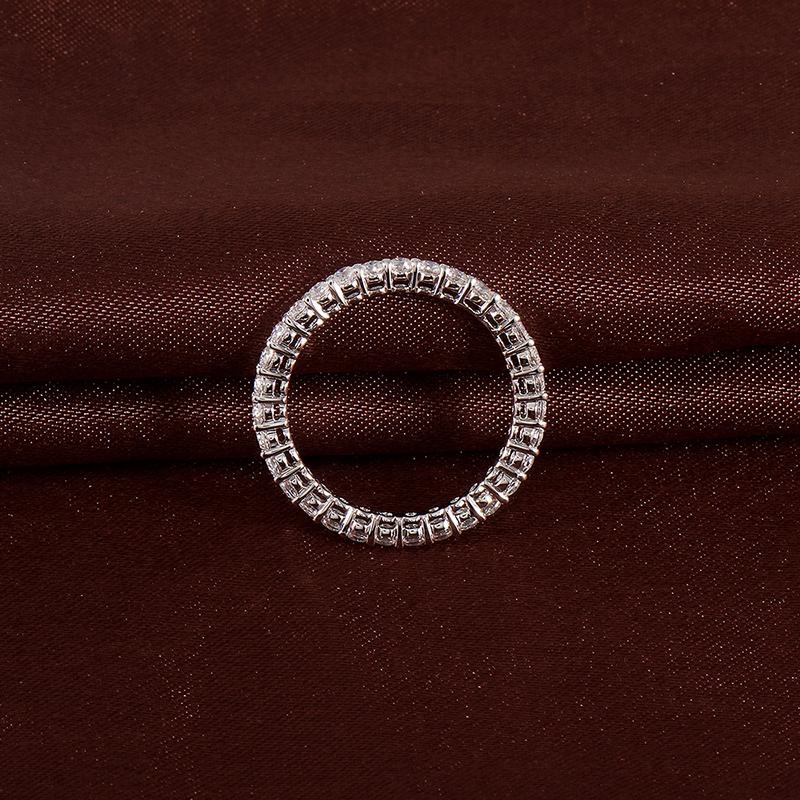 925 Silver Sterling Round Cut CZ Full Eternity Band